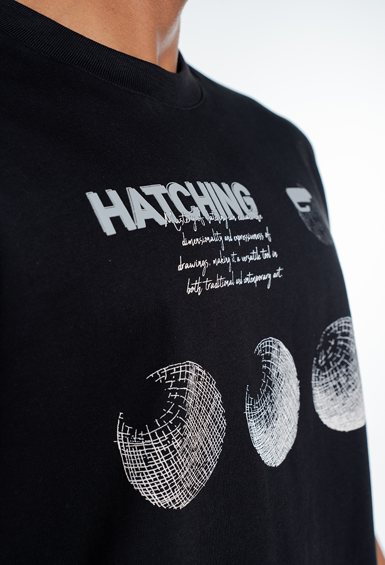 TSHIRT - HATCHING NEGRO